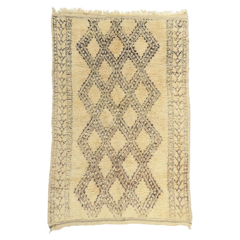 Vintage Moroccan Beni Ourain Rug For Sale at 1stDibs