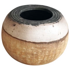 Nikko Raku Keramikvase, Obvara, handgefertigtes Keramik-Geschenk für das Zuhause