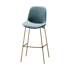 Chiado Bar Stool with Teal and Gold