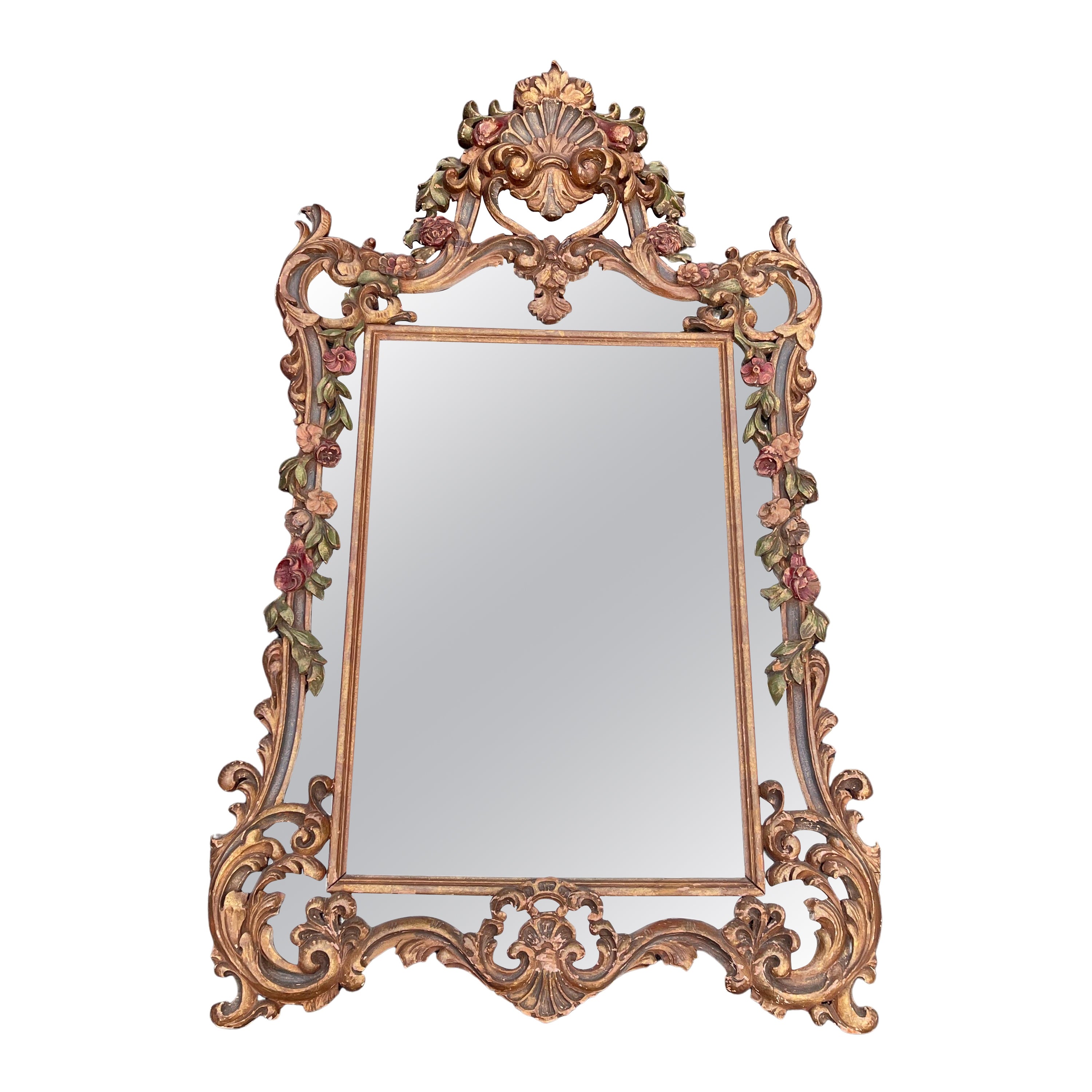 Large French 19th Century Rococo Wall Mirror, Circa 1880 For Sale