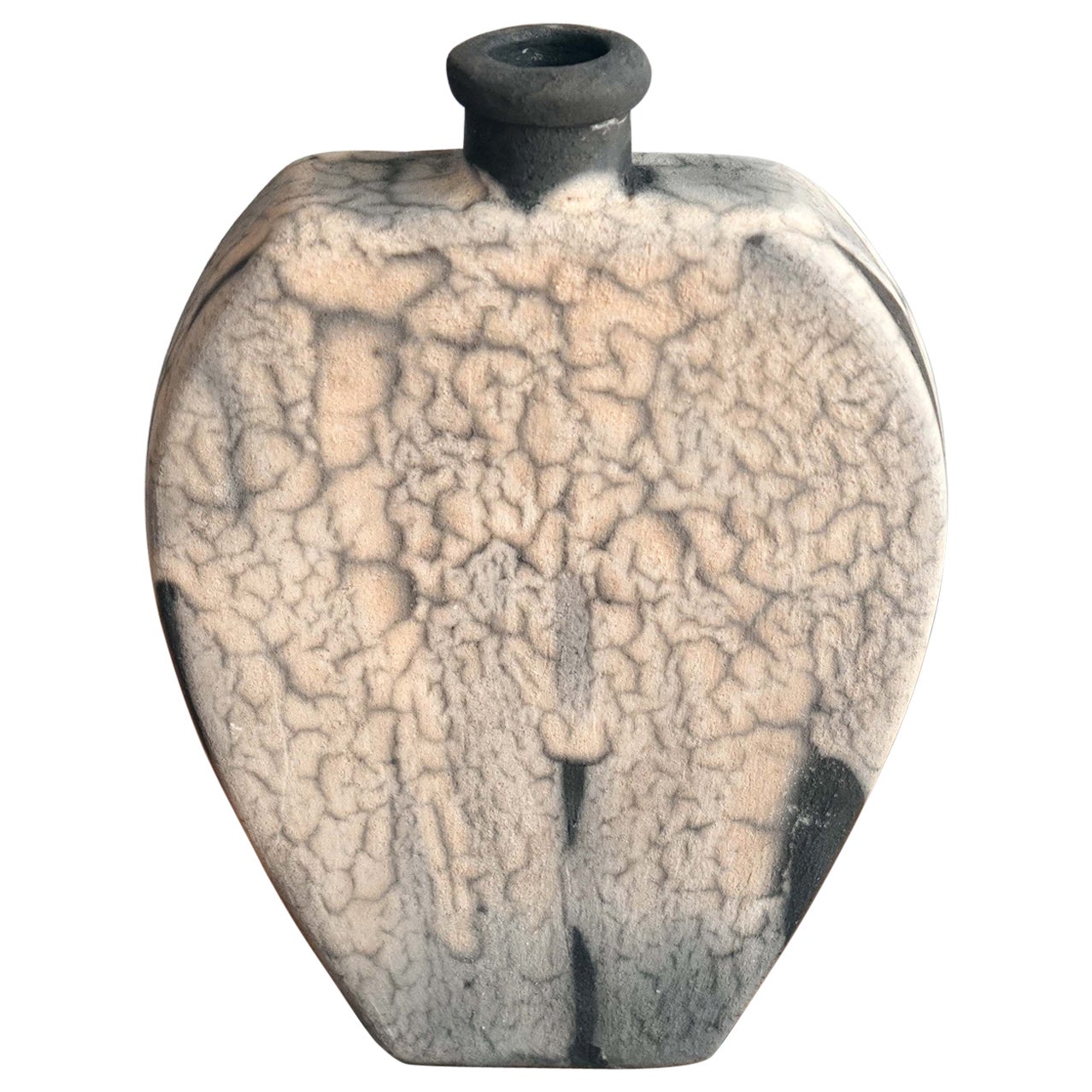 Vase en poterie de raku fumé Nozomu, cadeau de décoration intérieure en céramique fait à la main