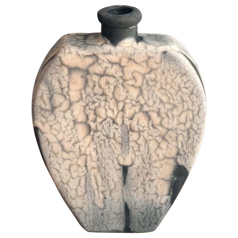 Zen Raku Pottery Vase - Smoked Raku - Handmade Ceramic Home Decor Gift ...