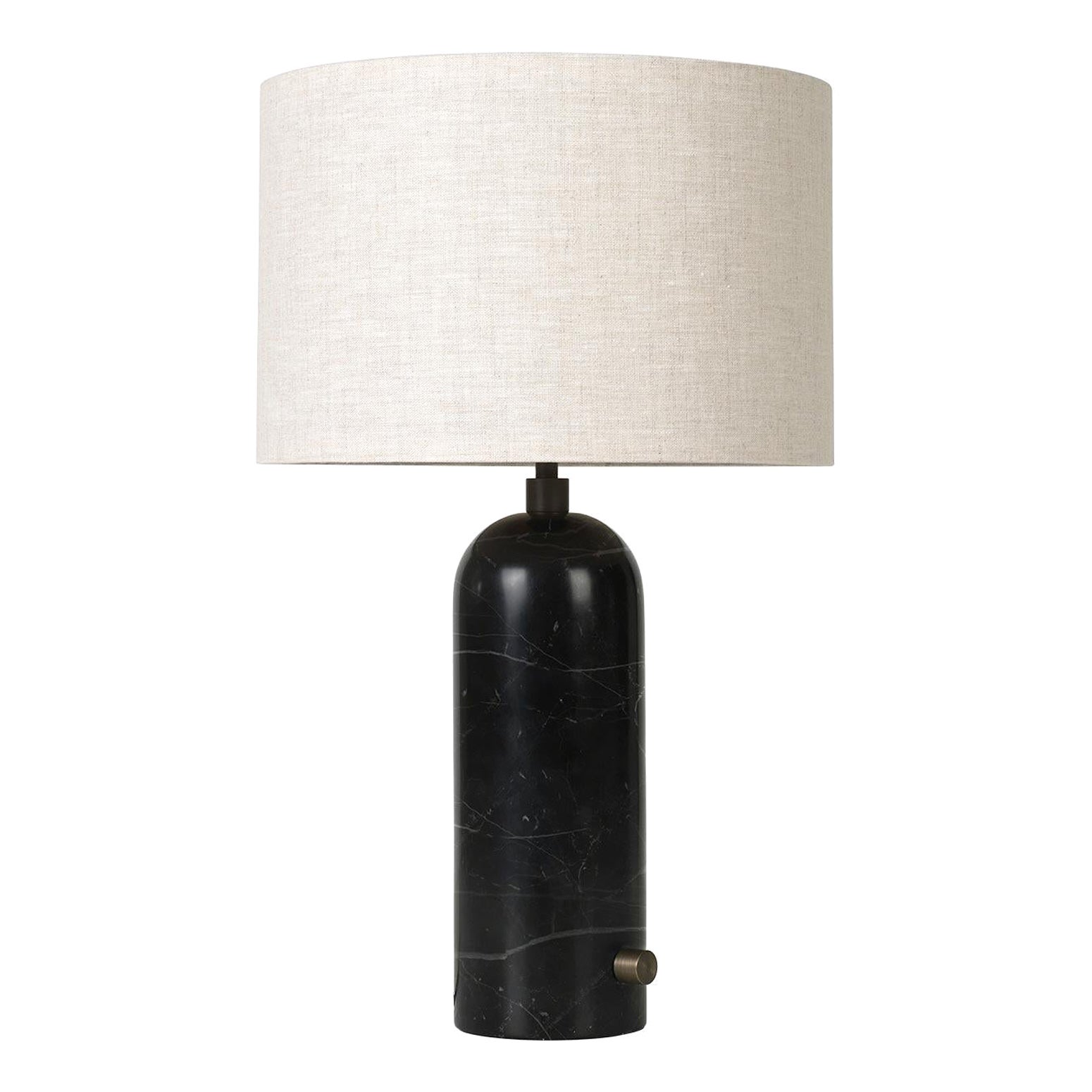 Lampe de table Gravity - Petite, marbre noir, toile en vente