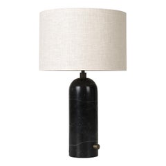 Lampe de table Gravity - Petite, marbre noir, toile