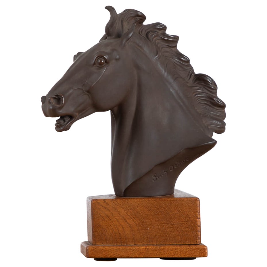Sculpture de cheval en céramique d'Erich Oehme, 1949