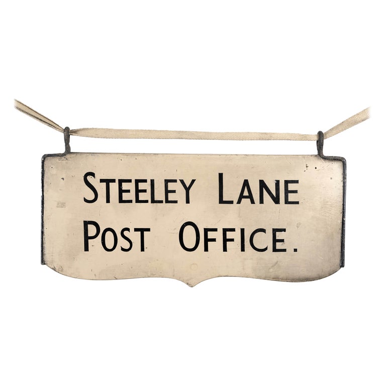 DoubleSided Steeley Lane Post Office Sign, circa 1920s For Sale at 1stDibs