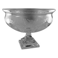 Art Noveau Style Italian Ground Crystal Cup With Square Base