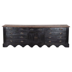 Monumental Ebonised English Pine Dresser Base