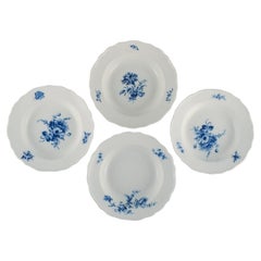 Four Antique Meissen Deep Plates, Late 19th C