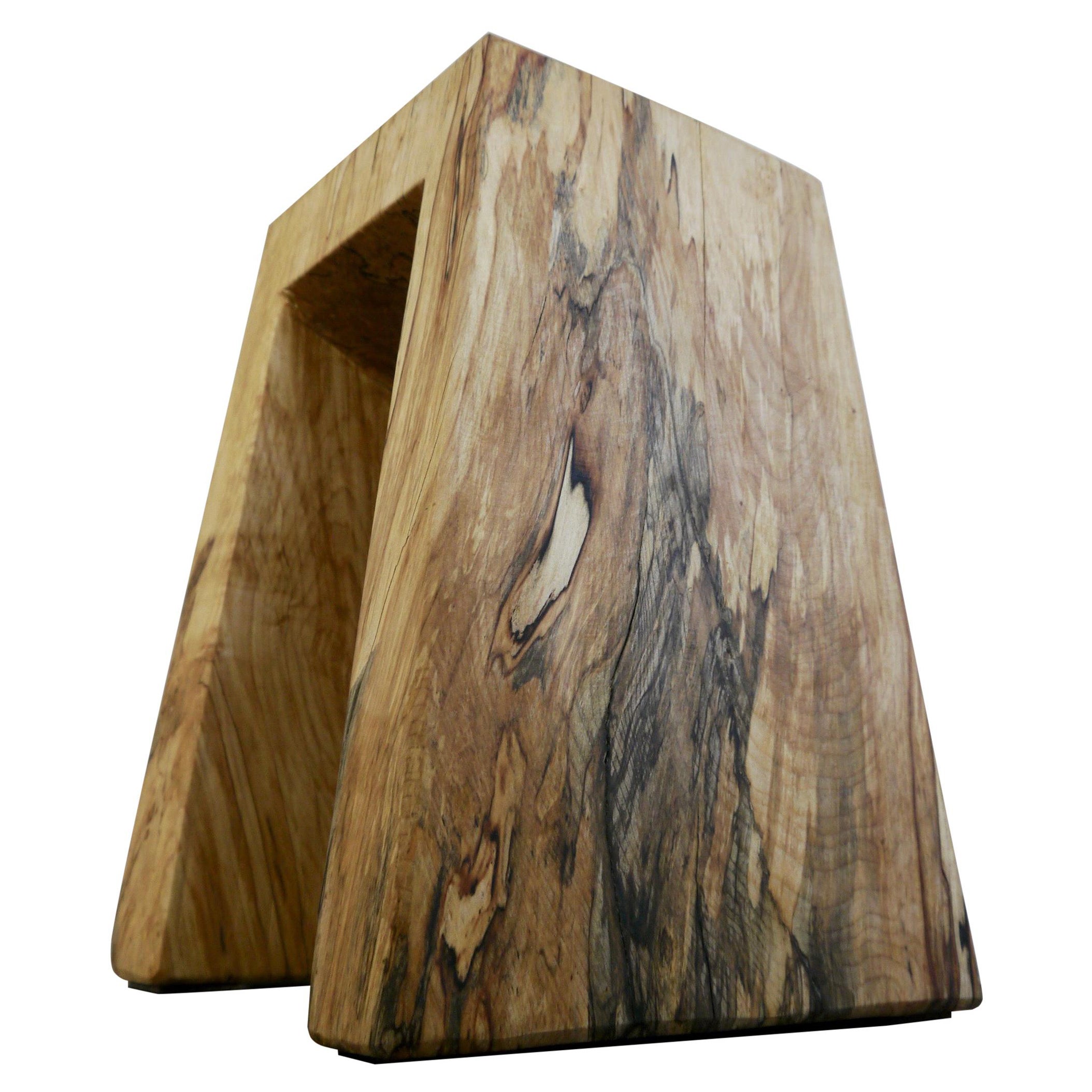 Spalted Maple Stool by Fritz Baumann For Sale