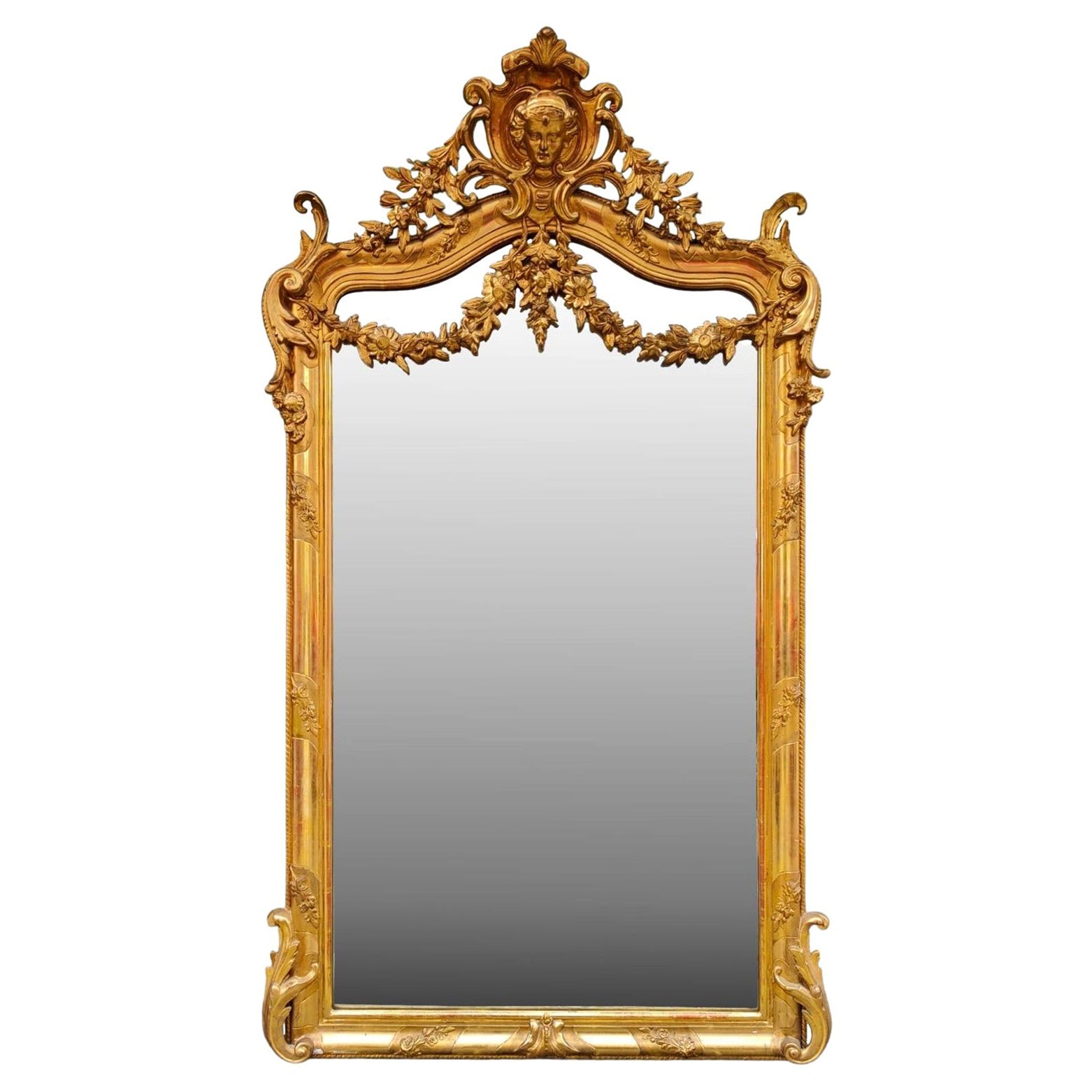 FRENCH GILDED MIRROR 19th CENTURY For Sale