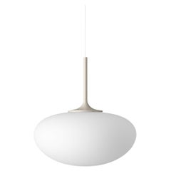 Lampe à suspension Stemlite - Verre dépoli, gris galuchat