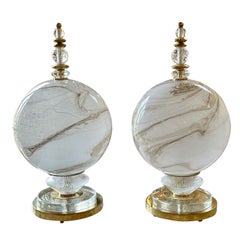 Murano Glass and Brass Globe Lamp