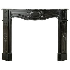 Antique Black Marble Louis XV Fireplace Mantel