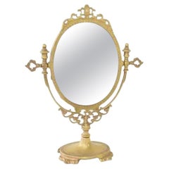 20th Century French Table Mirror in Gilded Bronze with Rich Decoration