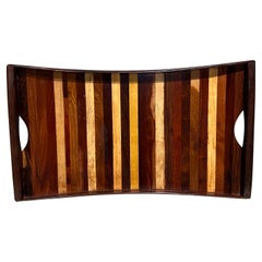 1970s Don Shoemaker for Señal Service Tray Exotic Wood