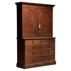 Antique Oregon Pine Housekeepers Cupboard, England, circa 1890