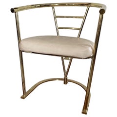 Postmodern Deco Revival Polished Brass Arm Chair