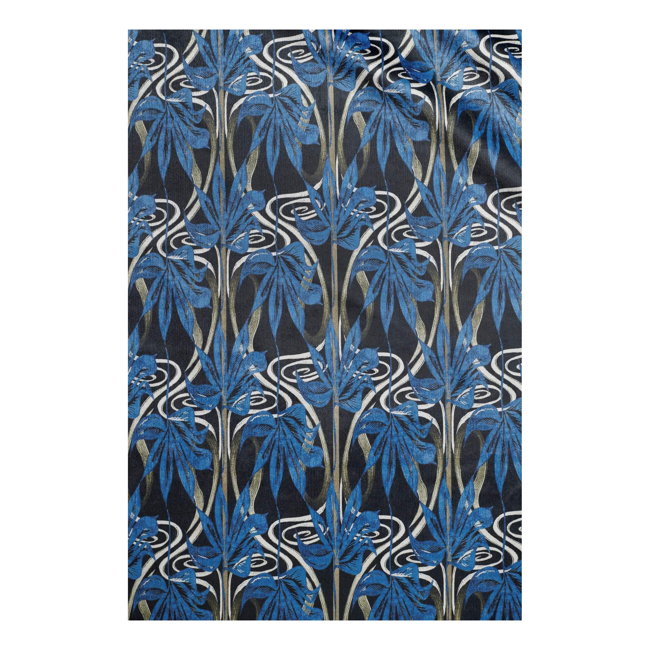 Dianne Blue Velvet Fabric For Sale