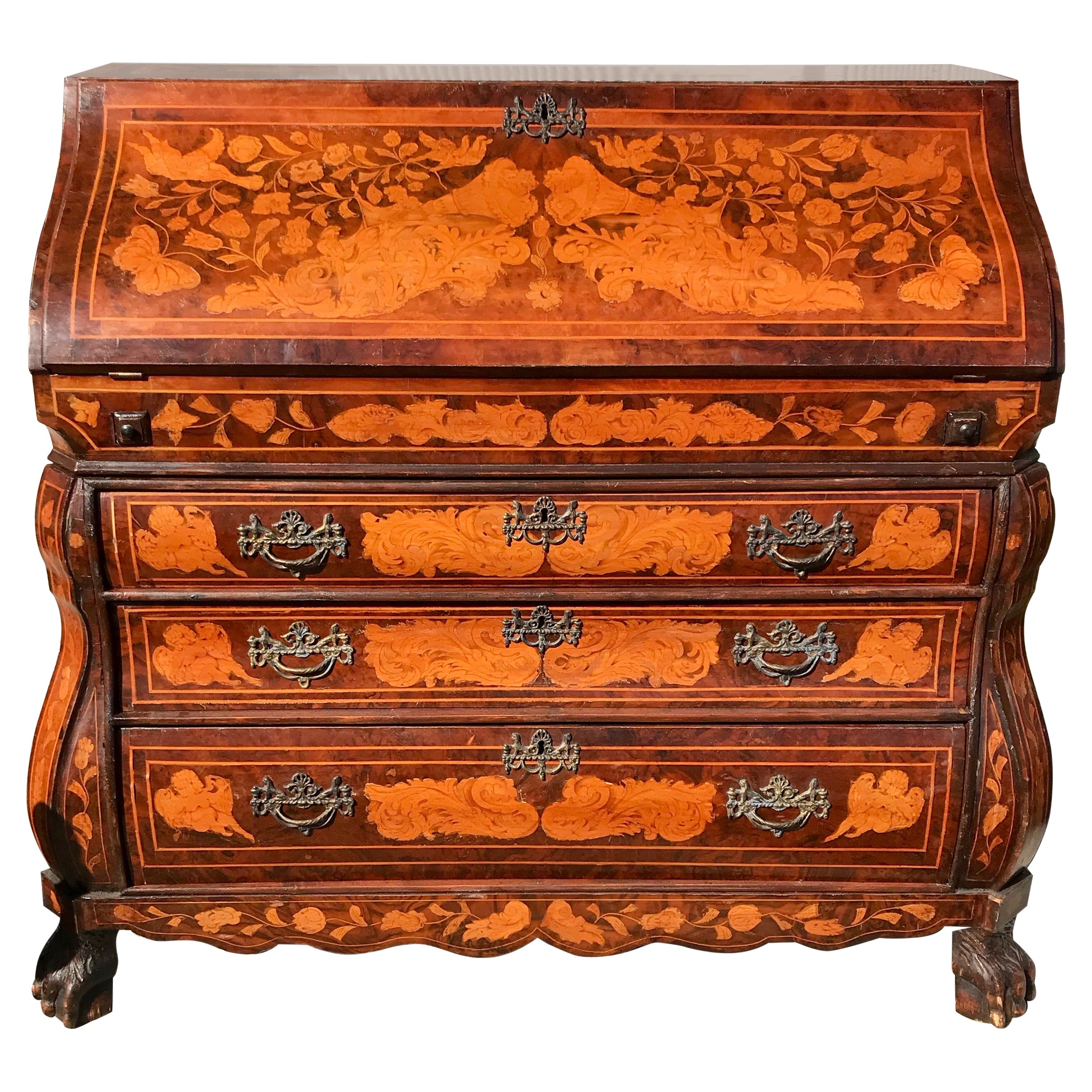 19th Century Dutch Marquetry Desk