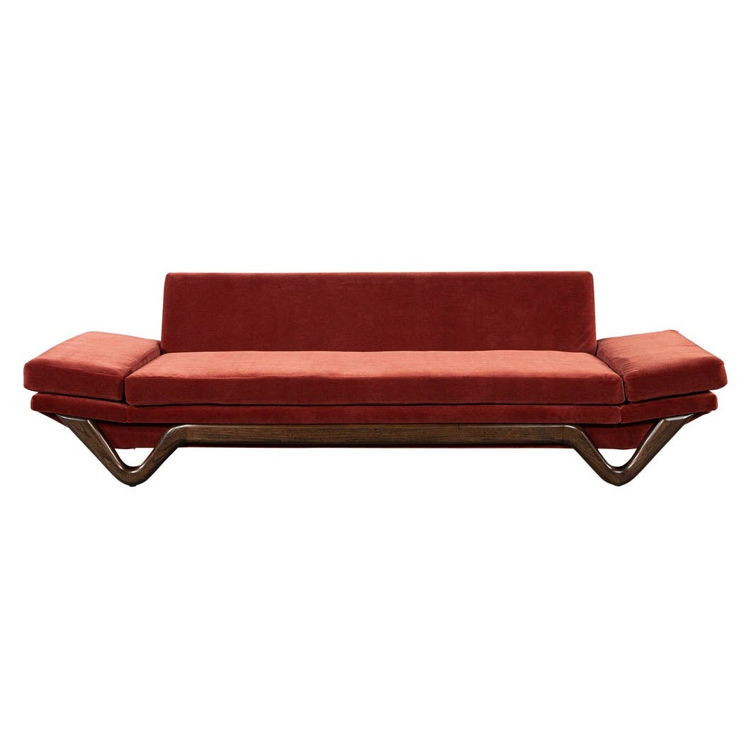 Adrian Pearsall Mid-Century Modern Walnut Gondola Sofa