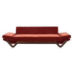Adrian Pearsall Mid-Century Modern Walnut Gondola Sofa