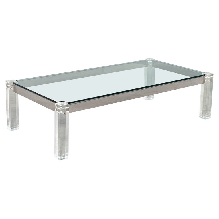 Modern Glass and Acrylic Cocktail Table For Sale at 1stDibs