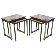 Vintage Pair of Empire Revival Nesting End Tables