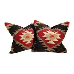 Vintage Early Navajo Weaving Saddle Blanket Pillows