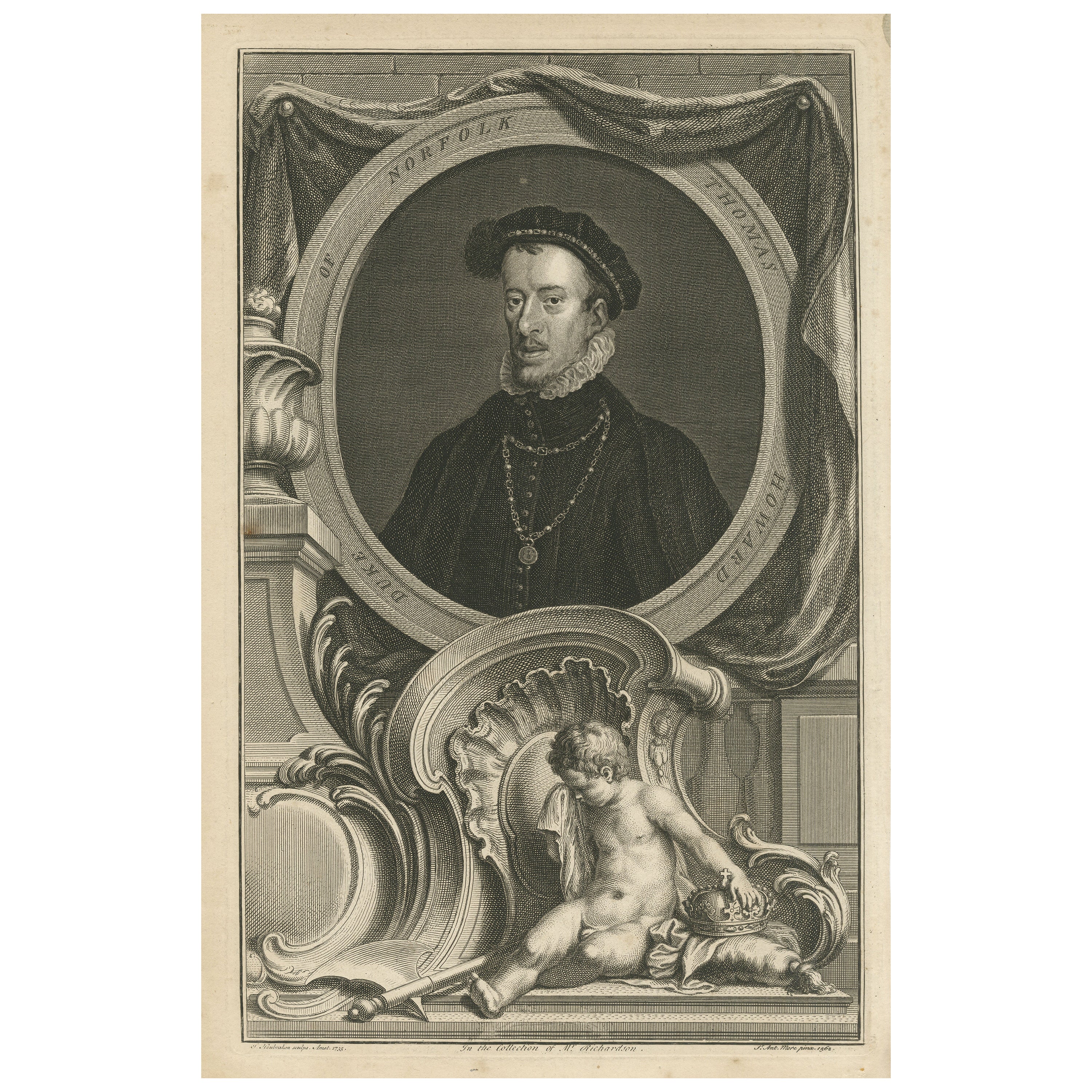Antique Portrait of Thomas Howard, 4th Duke of Norfolk For Sale