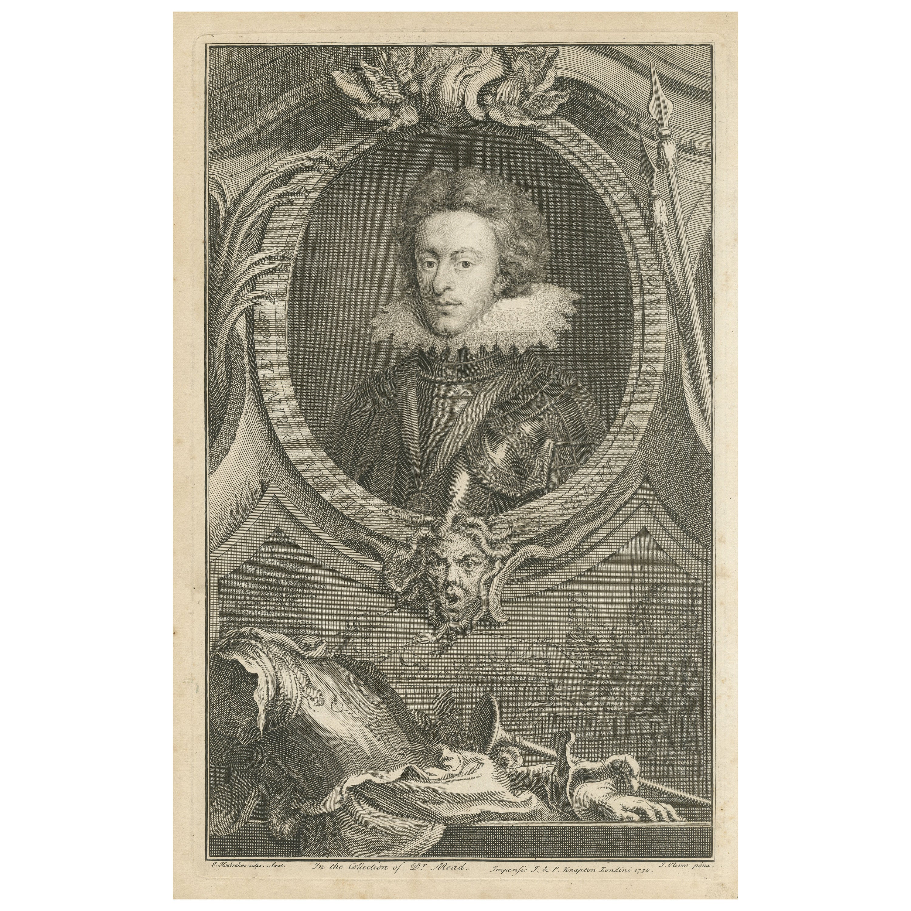Antique Portrait of Henry Frederick, Prince of Wales