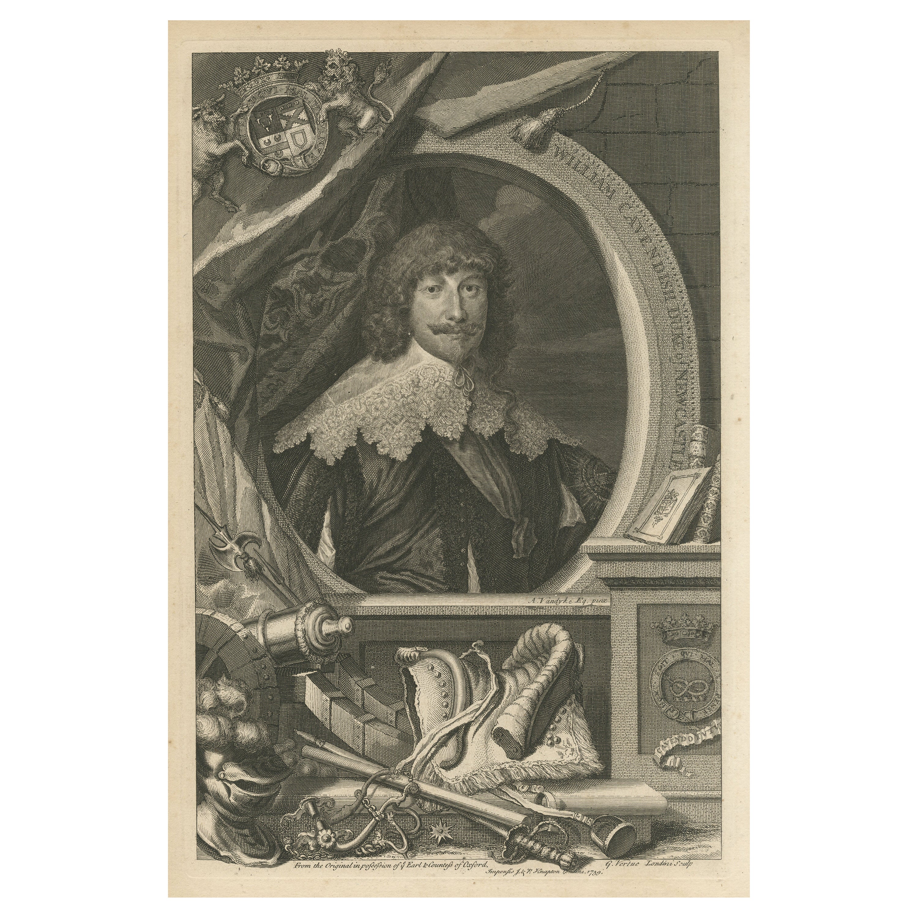 Antique Portrait of William Cavendish, 1st Duke of Newcastle upon Tyne For Sale