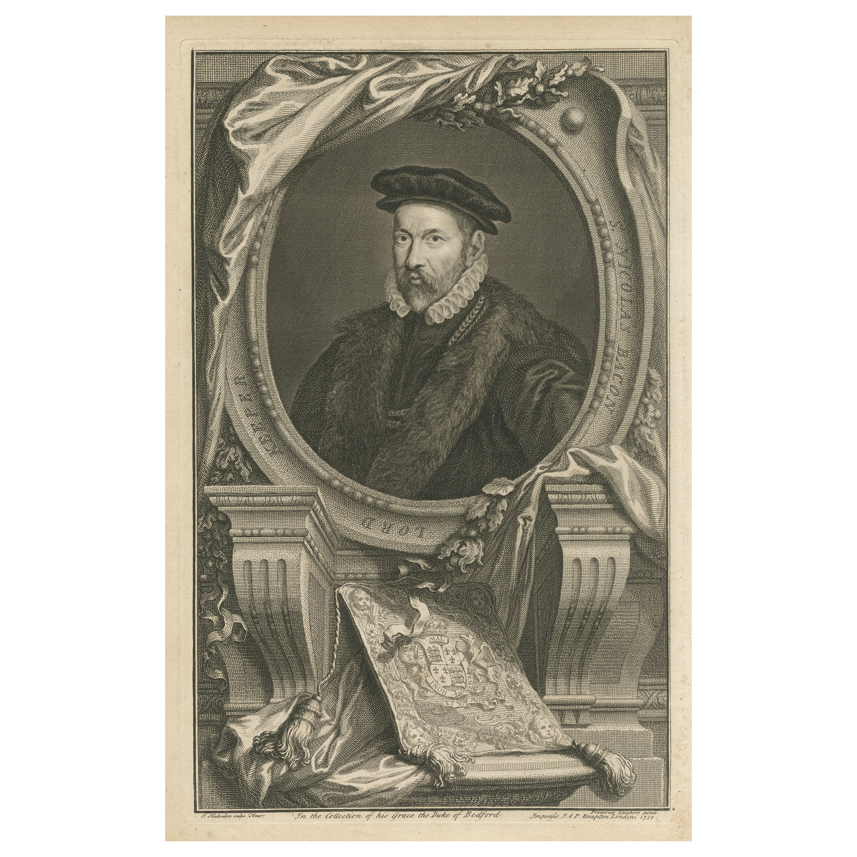 Portrait ancien de Sir Nicholas Bacon, Lord Keeper