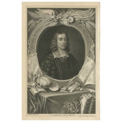 Antique Portrait of Thomas Willis, English Doctor
