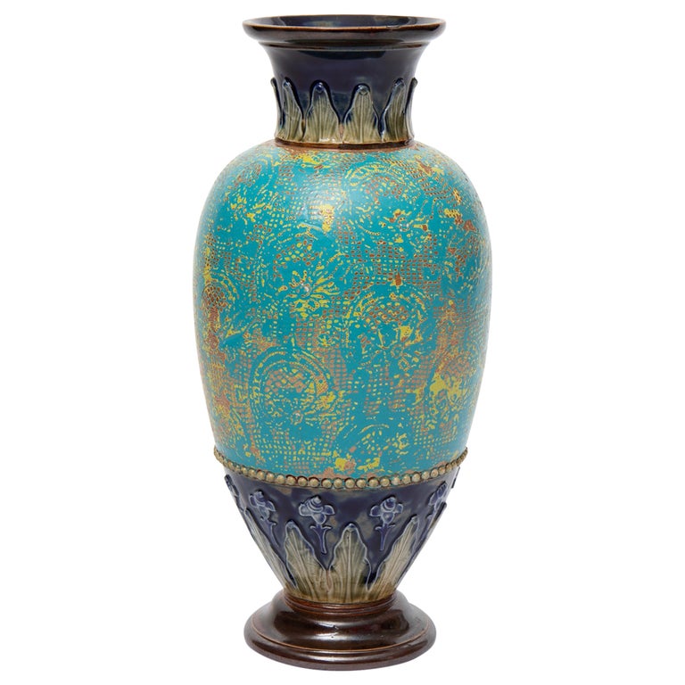 Royal Doulton Vintage Vase Enameled Base For Sale at 1stDibs
