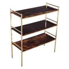 Retro Brass Bookcase Console by Aldo Tura