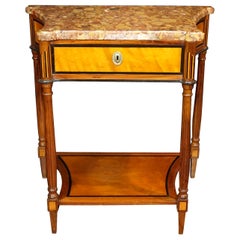 Northern European Inlaid Satinwood Neoclassical Marble-Top Console Table