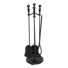 Black Cast Iron Fireplace Tools, 5pcs