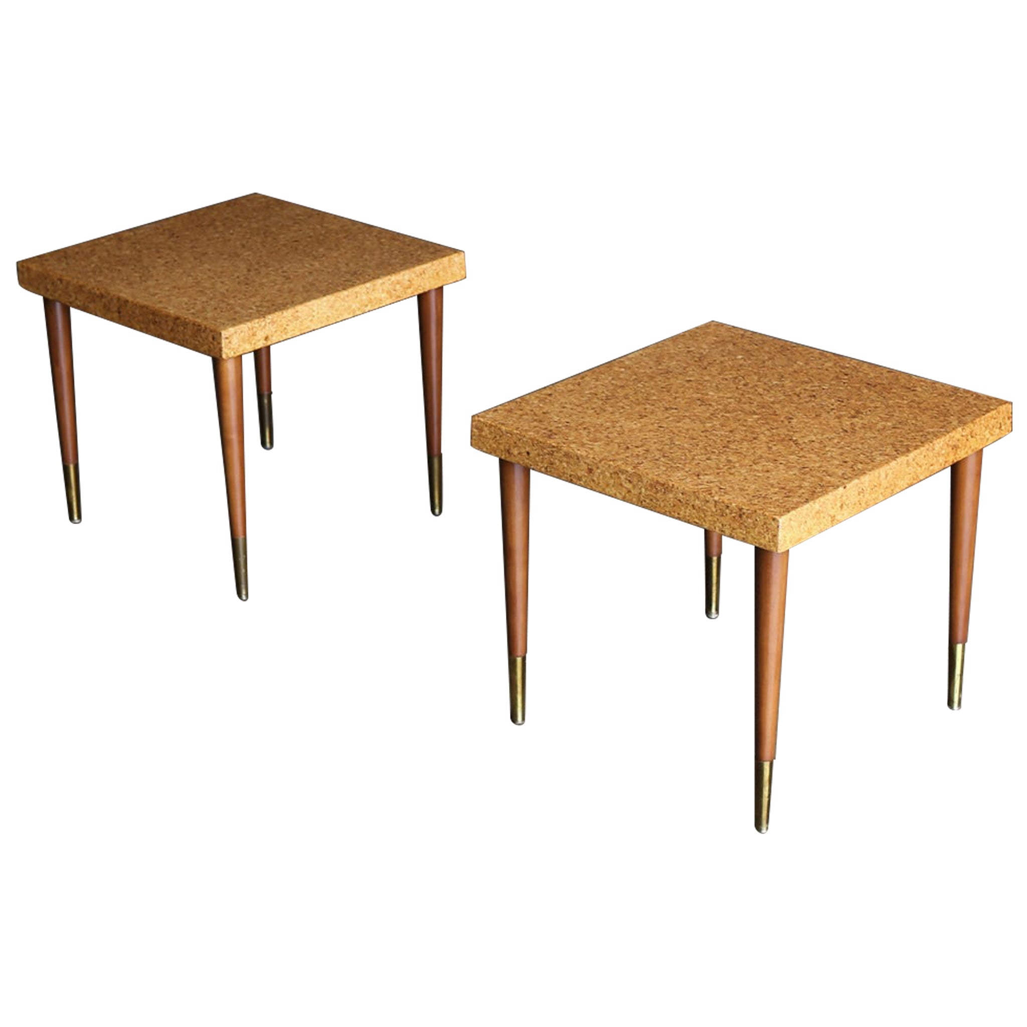 Paul Frankl Cork Side Tables for Johnson Furniture Company, circa 1950 at 1stDibs