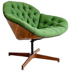 Rare Mid-Century Modern “Mr. Chair” by Plycraft, New Green Upholstery