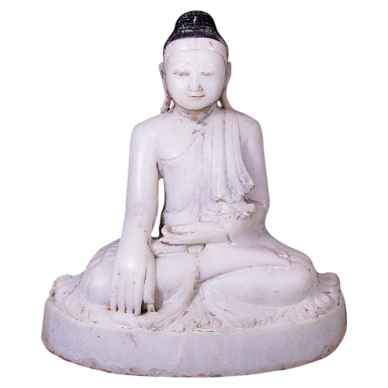Antique Marble Mandalay Buddha Statue from Burma For Sale