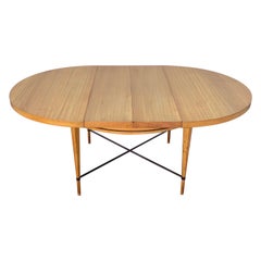 Paul McCobb Dining Table with Brass Stretcher for Calvin