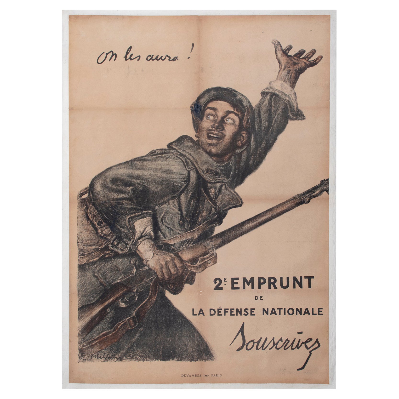 Poster francese della Prima Guerra Mondiale "Oh Les Aura! Poster francese di Jules-Abel Faivre, metà anni '80 in vendita