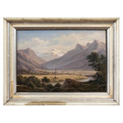 Tyrol View Oil on Canvas Painting by Frederik Christian Kiærskou, 1867
