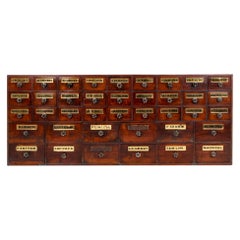 19th Century Apothecary Drawers  with Gold Labels, circa 1880