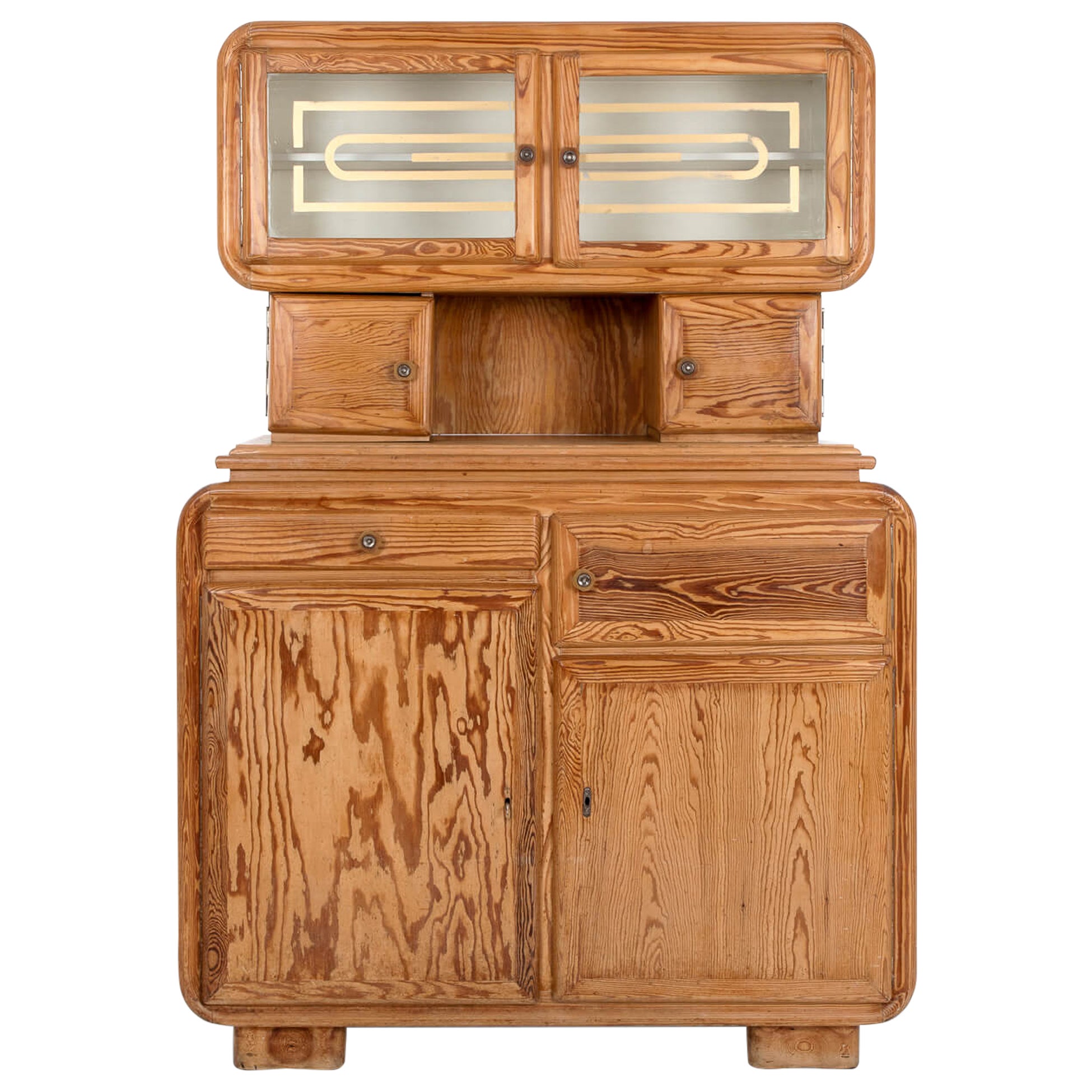 Continental Hoosier Art Deco Kitchen Cabinet, circa 1930s For Sale
