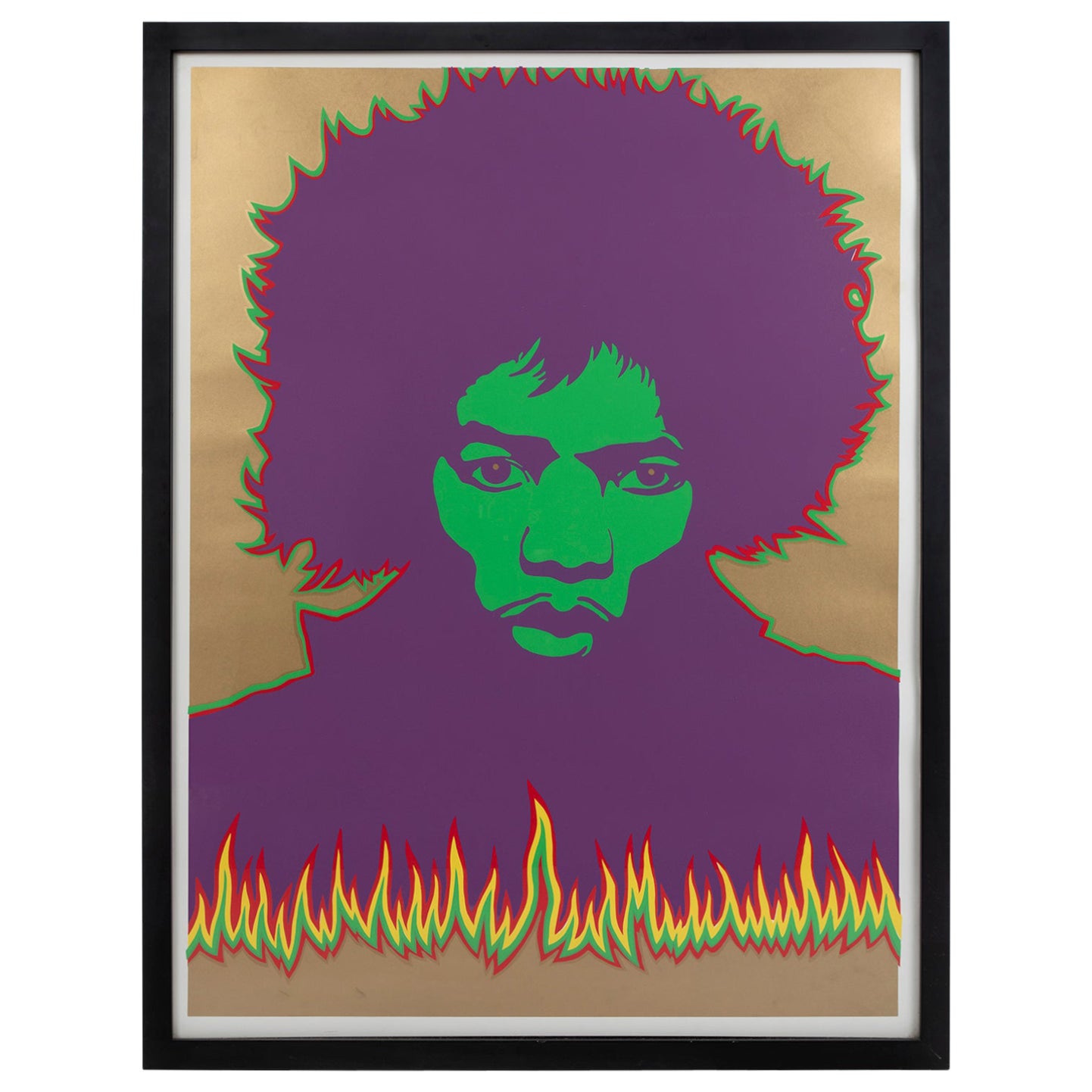 Larry Smart ‘Fire’ Jimi Hendrix Screen Print, 1967 For Sale