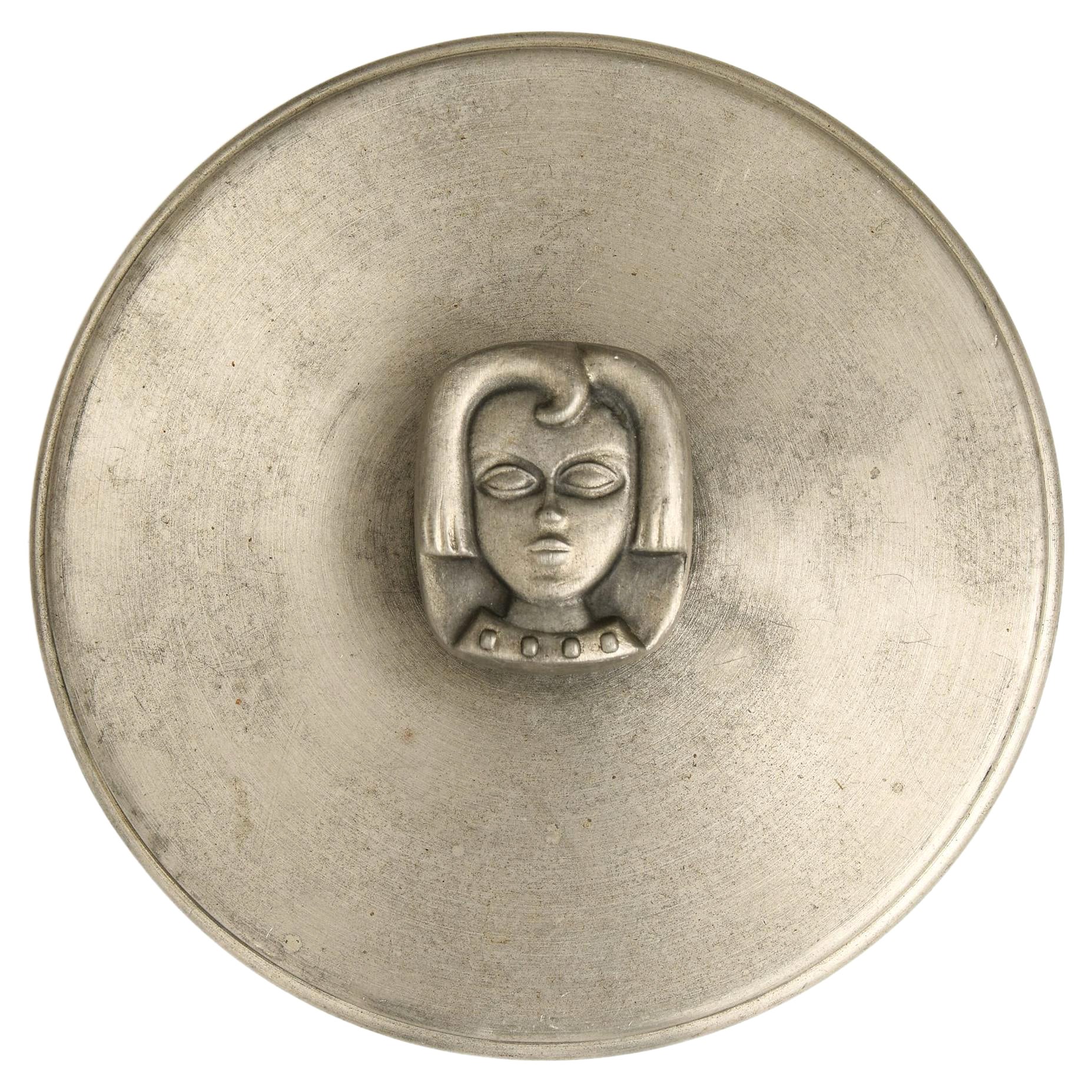 Hand mirror in Pewter, 1940's