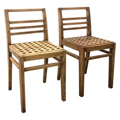 Pair of Duckboard Chairs Model 103 in Oak by René Gabriel, Norma, 1941