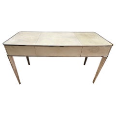 Vintage Superb Parchment Covered Desk by Primavera, Art Deco, France, 1930's